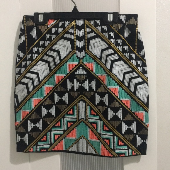 Multicolor Sequin Express mini skirt. - Picture 3 of 4